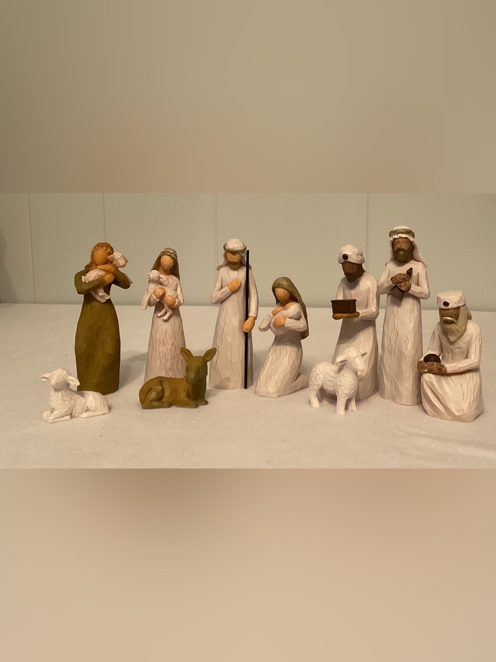 Nativity Figurine Set-Willow Tree Style-Holy Family Wise Man Shepherds Animals